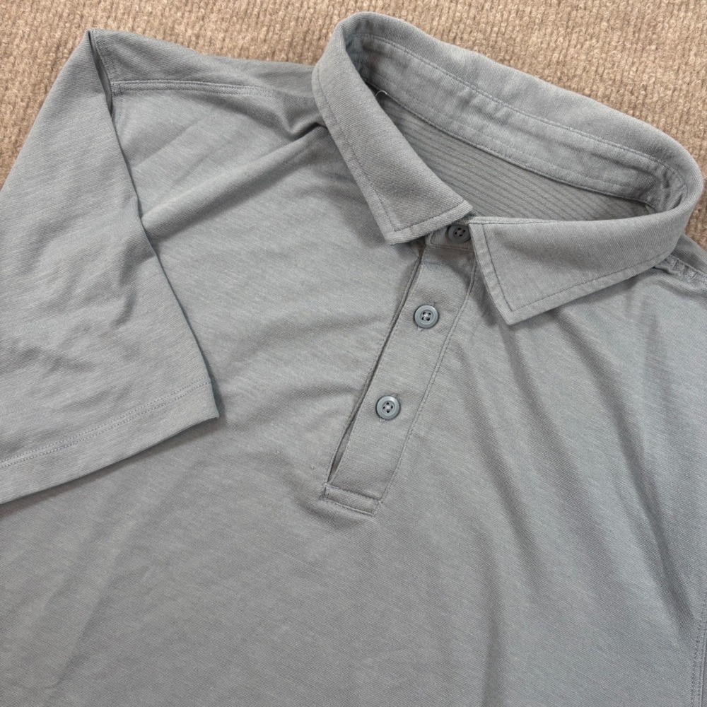 Lululemon Mens Evolution Polo Shirt Size Small Slate Gray Short Sleeve Athletic